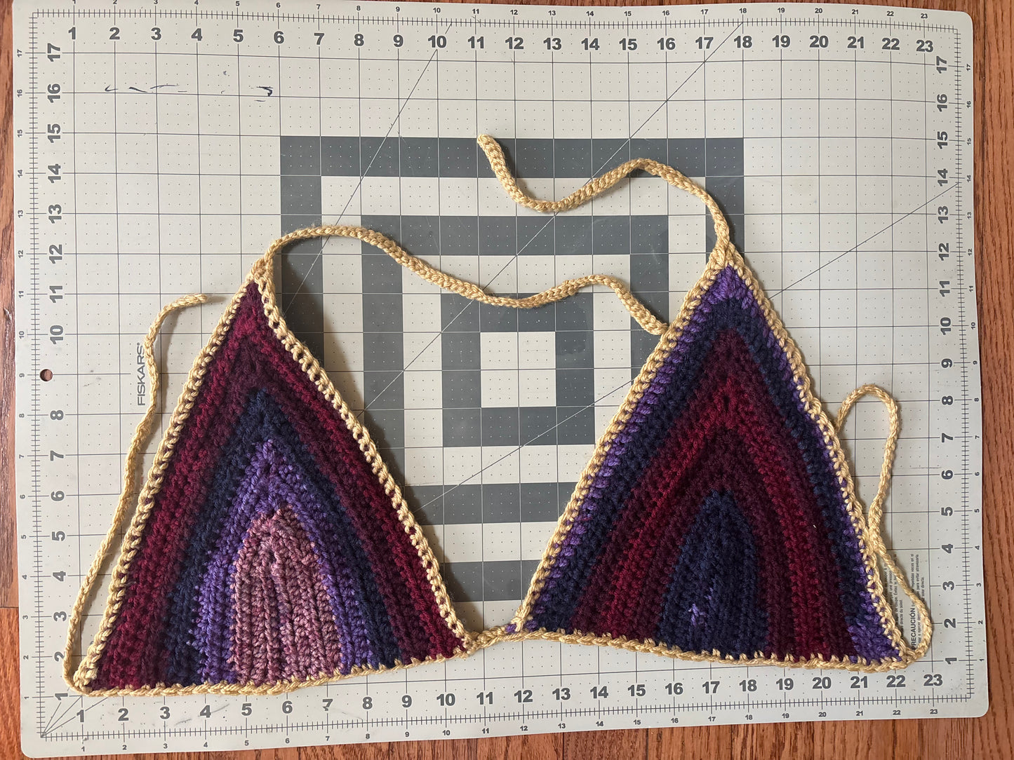 purple & tan top