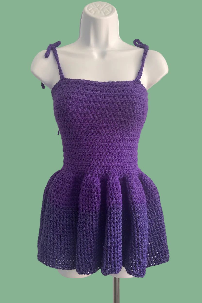 Two toned child sized purple dress