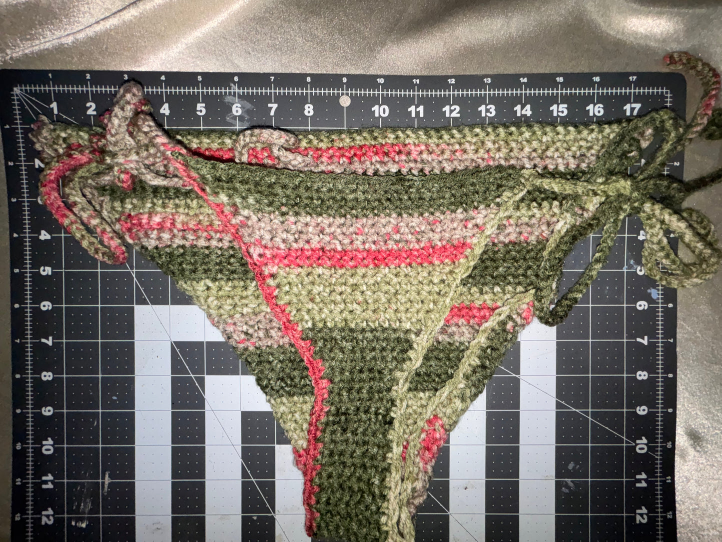 green & pink bikini bottoms