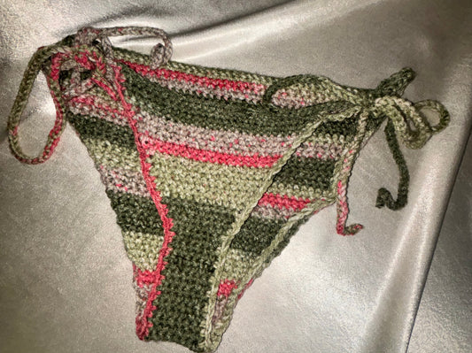 green & pink bikini bottoms