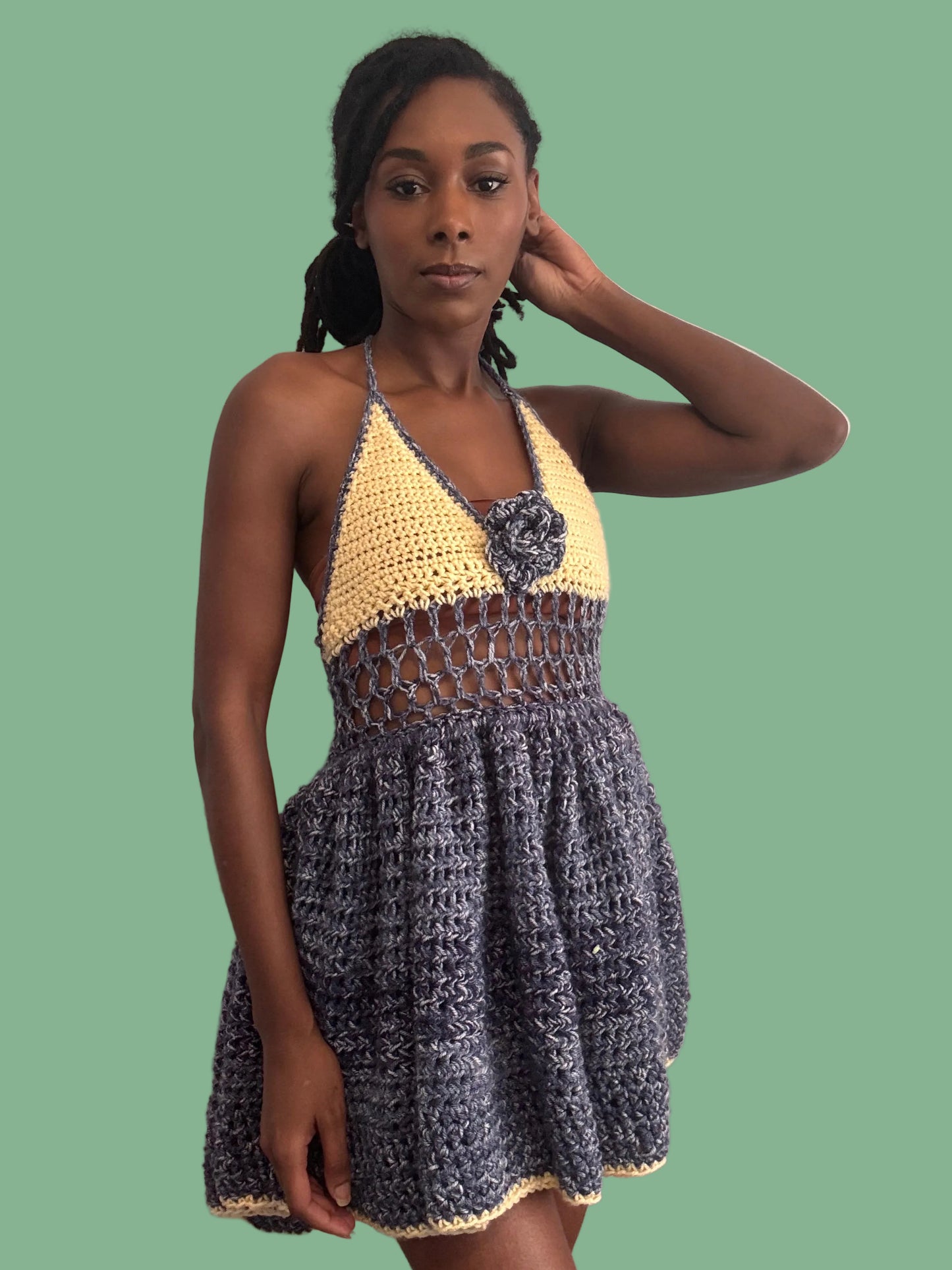 Denim Crochet Dress