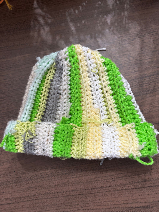 Glow in the dark stripes adult beanie