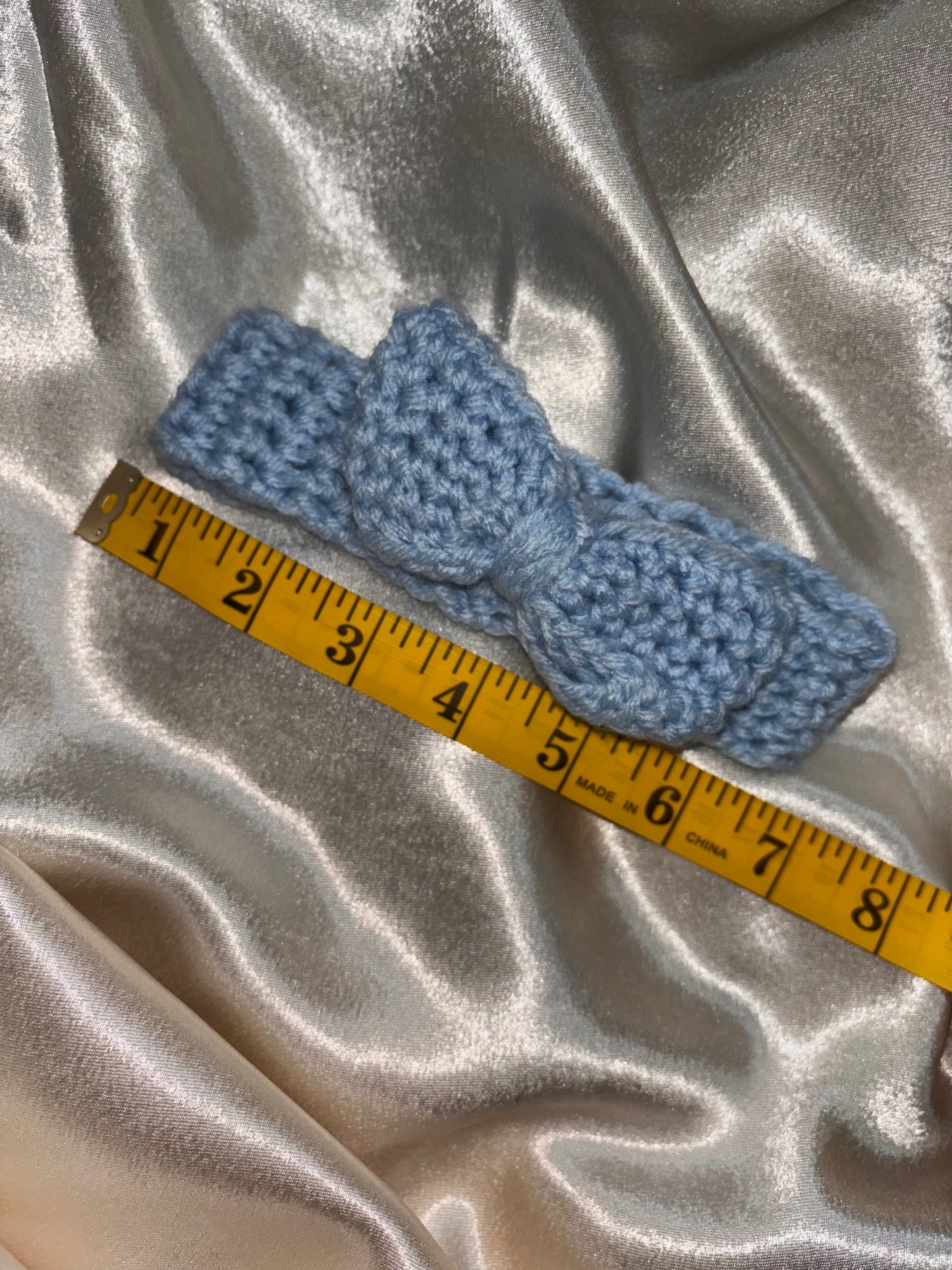 Light blue baby bow headband