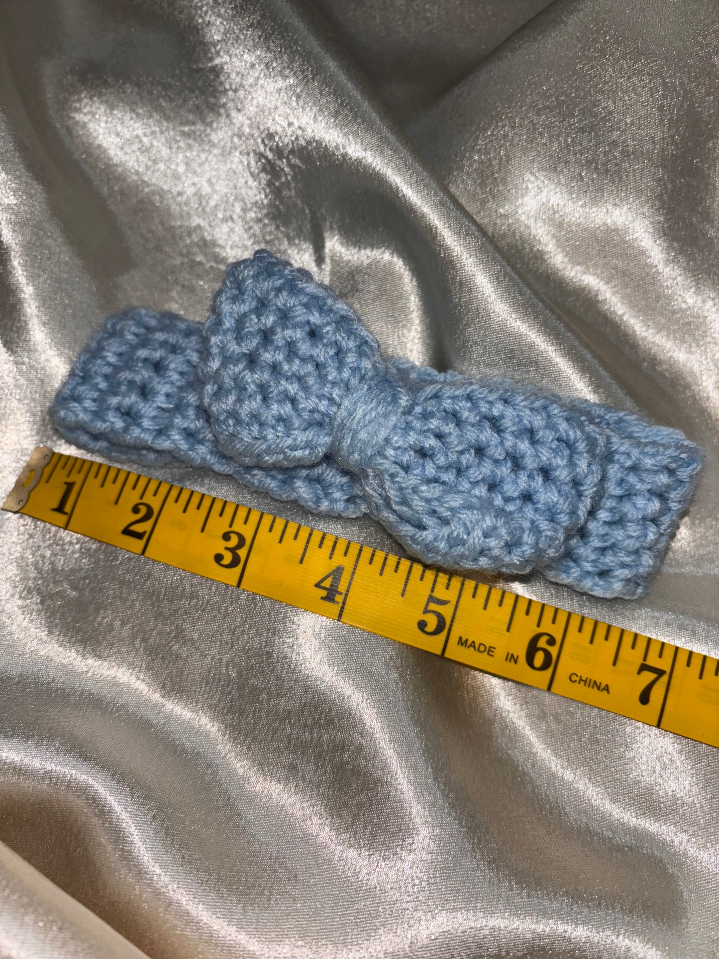 Light blue baby bow headband